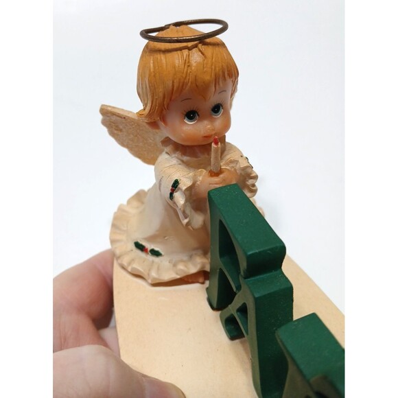 Vintage Morehead Holly Babes Angels With Candles Faith Christmas 4 Inches Tall - Picture 2 of 8